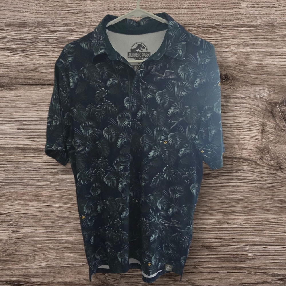 RSVLTS Jurassic Park Tropical Print Shirt - Dark Blue